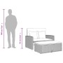 Gartensofa mit Kissen 2-Sitzer aus Rattan und schwarzem Akazienholz von , Outdoor-Sofas - Ref: Foro24-365141, Preis: 297,33 €...