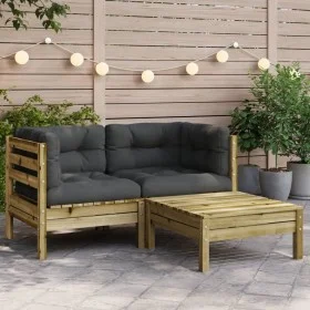 2-seater garden sofa with cushions and footrest by , Modular outdoor sofas - Ref: Foro24-838180, Price: 212,67 €, Discount: %