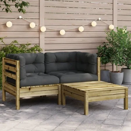 2-Sitzer-Gartensofa mit Kissen und Fußstütze von , Modulare Sofas für den Außenbereich - Ref: Foro24-838180, Preis: 212,67 €,...