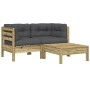 2-seater garden sofa with cushions and footrest by , Modular outdoor sofas - Ref: Foro24-838180, Price: 215,30 €, Discount: %