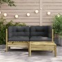 2-seater garden sofa with cushions and footrest by , Modular outdoor sofas - Ref: Foro24-838180, Price: 215,30 €, Discount: %