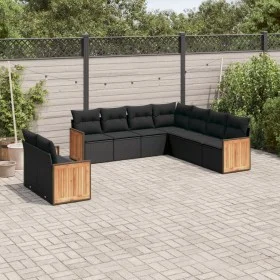 8-teiliges Gartensofa-Set und schwarze synthetische Rattankissen von , Gartensets - Ref: Foro24-3260179, Preis: 611,53 €, Rab...