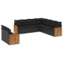8-piece garden sofa set and black synthetic rattan cushions by , Garden sets - Ref: Foro24-3260179, Price: 610,11 €, Discount: %