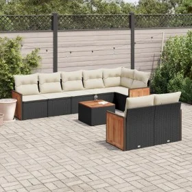 8-piece garden sofa set and black synthetic rattan cushions by , Garden sets - Ref: Foro24-3260236, Price: 579,76 €, Discount: %