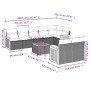 8-teiliges Gartensofa-Set und schwarze synthetische Rattankissen von , Gartensets - Ref: Foro24-3260236, Preis: 569,43 €, Rab...