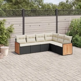 6-teiliges Gartensofa-Set und schwarze synthetische Rattankissen von , Gartensets - Ref: Foro24-3260082, Preis: 383,24 €, Rab...