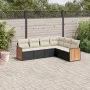 6-teiliges Gartensofa-Set und schwarze synthetische Rattankissen von , Gartensets - Ref: Foro24-3260082, Preis: 384,74 €, Rab...