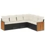 6-teiliges Gartensofa-Set und schwarze synthetische Rattankissen von , Gartensets - Ref: Foro24-3260082, Preis: 384,74 €, Rab...