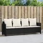 Tumbona con cojines ratán sintético negro de , Tumbonas - Ref: Foro24-368344, Precio: 219,69 €, Descuento: %