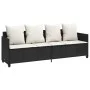 Tumbona con cojines ratán sintético negro de , Tumbonas - Ref: Foro24-368344, Precio: 219,69 €, Descuento: %