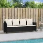 Tumbona con cojines ratán sintético negro de , Tumbonas - Ref: Foro24-368344, Precio: 219,69 €, Descuento: %