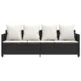 Tumbona con cojines ratán sintético negro de , Tumbonas - Ref: Foro24-368344, Precio: 219,69 €, Descuento: %