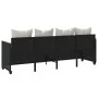 Tumbona con cojines ratán sintético negro de , Tumbonas - Ref: Foro24-368344, Precio: 219,69 €, Descuento: %