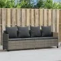 Lounger with gray synthetic rattan cushions by , Loungers - Ref: Foro24-368346, Price: 238,99 €, Discount: %