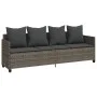 Lounger with gray synthetic rattan cushions by , Loungers - Ref: Foro24-368346, Price: 238,99 €, Discount: %