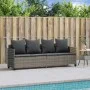Lounger with gray synthetic rattan cushions by , Loungers - Ref: Foro24-368346, Price: 238,99 €, Discount: %