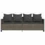 Lounger with gray synthetic rattan cushions by , Loungers - Ref: Foro24-368346, Price: 238,99 €, Discount: %
