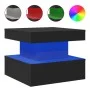 Coffee table with LED lights black 50x50x40 cm by , Coffee table - Ref: Foro24-839841, Price: 64,87 €, Discount: %
