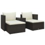 Set muebles de jardín 5 piezas y cojines ratán sintético marrón de vidaXL, Conjuntos de jardín - Ref: Foro24-47812, Precio: 2...