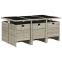 Garten-Essgruppe 7-teilig und hellgraue Kissen aus synthetischem Rattan von , Gartensets - Ref: Foro24-3210551, Preis: 599,17...