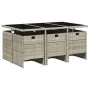 Garten-Essgruppe 7-teilig und hellgraue Kissen aus synthetischem Rattan von , Gartensets - Ref: Foro24-3210551, Preis: 618,44...