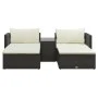 Set muebles de jardín 5 piezas y cojines ratán sintético marrón de vidaXL, Conjuntos de jardín - Ref: Foro24-47812, Precio: 3...