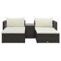 Set muebles de jardín 5 piezas y cojines ratán sintético marrón de vidaXL, Conjuntos de jardín - Ref: Foro24-47812, Precio: 2...
