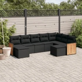 8-teiliges Gartensofa-Set und schwarze synthetische Rattankissen von , Gartensets - Ref: Foro24-3260620, Preis: 559,44 €, Rab...