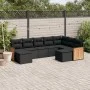8-piece garden sofa set and black synthetic rattan cushions by , Garden sets - Ref: Foro24-3260620, Price: 559,44 €, Discount: %