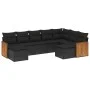 8-piece garden sofa set and black synthetic rattan cushions by , Garden sets - Ref: Foro24-3260620, Price: 559,44 €, Discount: %
