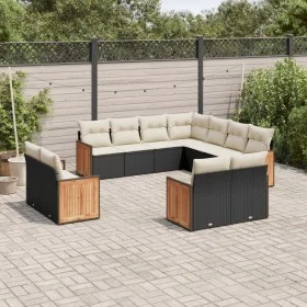 11-teiliges Gartensofa-Set und schwarze synthetische Rattankissen von , Gartensets - Ref: Foro24-3260579, Preis: 807,80 €, Ra...