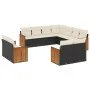 11-piece garden sofa set and black synthetic rattan cushions by , Garden sets - Ref: Foro24-3260579, Price: 807,80 €, Discoun...