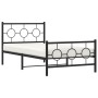 Estructura de cama con cabecero y estribo metal negro 100x190cm