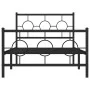 Bed frame with headboard and black metal footboard 100x190cm by , Beds and slatted bases - Ref: Foro24-376238, Price: 83,65 €...
