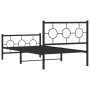 Estructura de cama con cabecero y estribo metal negro 100x190cm