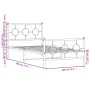 Bed frame with headboard and black metal footboard 100x190cm by , Beds and slatted bases - Ref: Foro24-376238, Price: 83,65 €...
