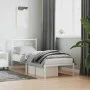 Estructura de cama de metal con cabecero blanco 75x190 cm de , Camas y somieres - Ref: Foro24-376265, Precio: 66,72 €, Descue...