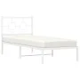 Estructura de cama de metal con cabecero blanco 75x190 cm de , Camas y somieres - Ref: Foro24-376265, Precio: 66,72 €, Descue...