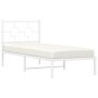 Metallbettgestell mit weißem Kopfteil 75x190 cm von , Betten und Lattenroste - Ref: Foro24-376265, Preis: 67,75 €, Rabatt: %