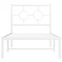 Estructura de cama de metal con cabecero blanco 75x190 cm de , Camas y somieres - Ref: Foro24-376265, Precio: 66,72 €, Descue...