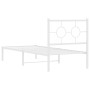 Metallbettgestell mit weißem Kopfteil 75x190 cm von , Betten und Lattenroste - Ref: Foro24-376265, Preis: 67,75 €, Rabatt: %