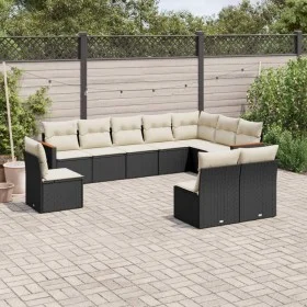 Garden sofa set 10 pieces with black synthetic rattan cushions by , Garden sets - Ref: Foro24-3258472, Price: 567,24 €, Disco...