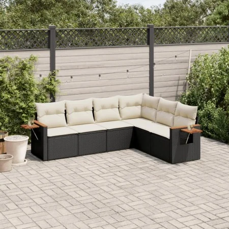 6-piece garden sofa set and black synthetic rattan cushions by , Garden sets - Ref: Foro24-3259242, Price: 381,33 €, Discount: %