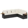 6-piece garden sofa set and black synthetic rattan cushions by , Garden sets - Ref: Foro24-3259242, Price: 381,33 €, Discount: %
