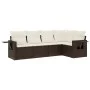 5-teiliges Garten-Essset und braune Kissen aus synthetischem Rattan von , Gartensets - Ref: Foro24-3252470, Preis: 377,46 €, ...