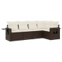 Set comedor de jardín 5 piezas y cojines ratán sintético marrón de , Conjuntos de jardín - Ref: Foro24-3252470, Precio: 370,4...