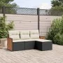 4-piece garden sofa set with black synthetic rattan cushions by , Garden sets - Ref: Foro24-3259984, Price: 263,39 €, Discoun...