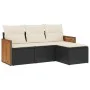 4-piece garden sofa set with black synthetic rattan cushions by , Garden sets - Ref: Foro24-3259984, Price: 263,39 €, Discoun...