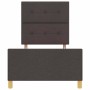 Estructura de cama con cabecera Marrón oscuro 90 x 190 cm tela