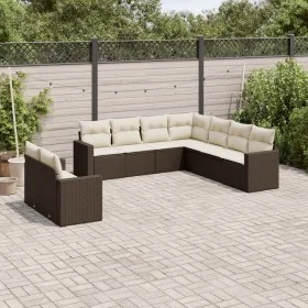9-piece garden sofa set and brown synthetic rattan cushions by , Modular outdoor sofas - Ref: Foro24-3251490, Price: 634,50 €...